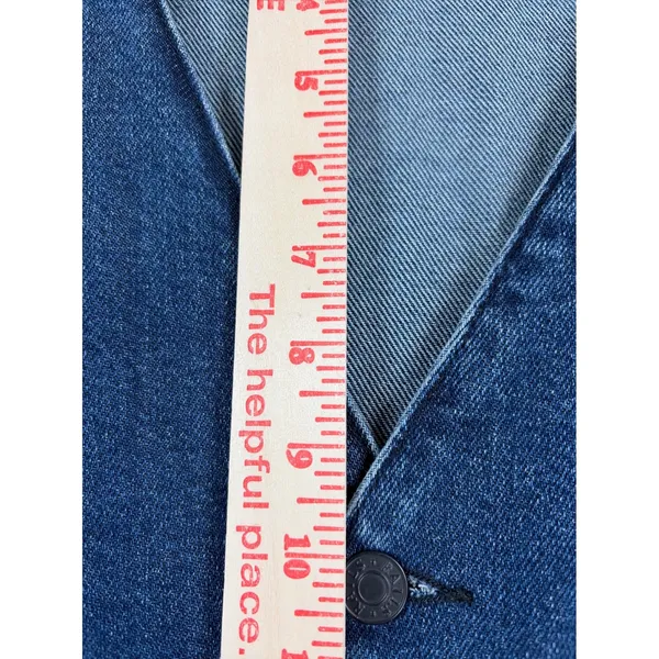 Rails Blue Moon Denim Jumpsuit Wide Leg V-Neck Button Front Blue XXL - Image 9