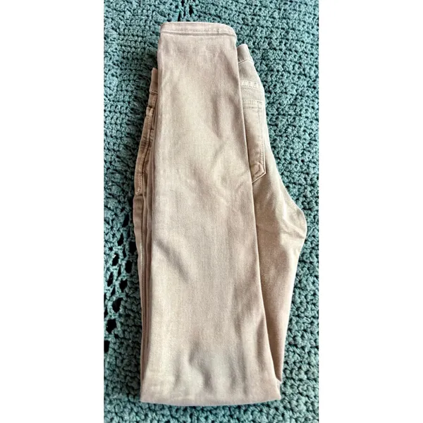 Mother Denim Skinny Jeans Tan Taupe Moto Zipper Pocket Stretch Pants Womens - Image 3