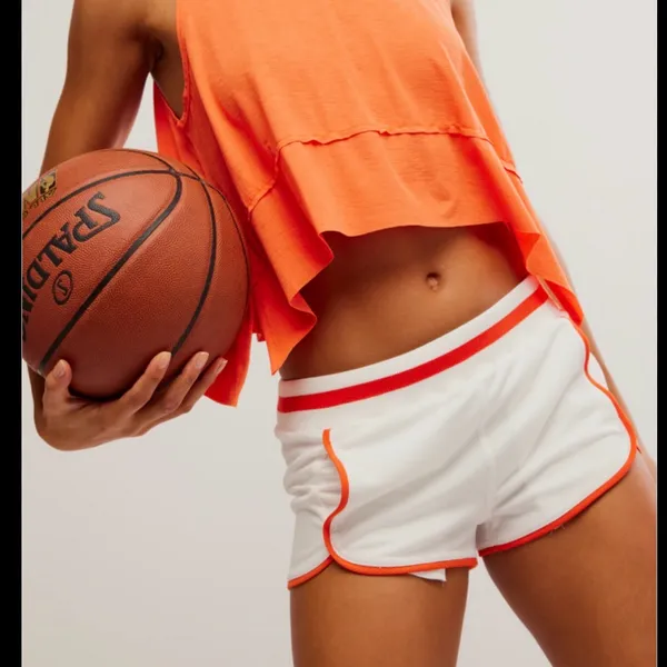 NEW** FP Movement Prep in your step Womens XS white Orange lined athletic Shorts - Image 3