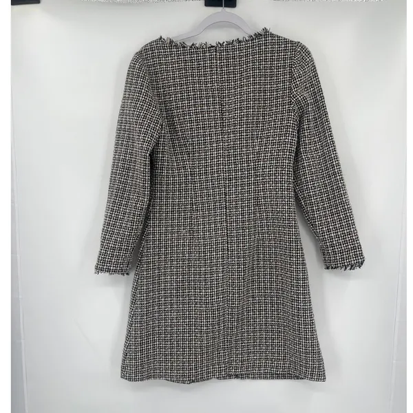 Gabby Skye Tweed Dress Sz 4 Ivy Preppy Academia 60s Mod Style Pearl Fringe Trim - Image 7