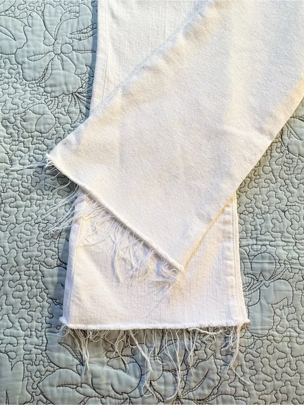 💥L’AGENCE Kendra High Rise Cropped Flare Jeans Blanc White Raw Hem Sz 24💛 - Image 8