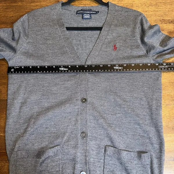 Ralph Lauren Sport Boyfriend Fit 100% Merino Wool Cardigan Preppy Classic Sz M - Image 4