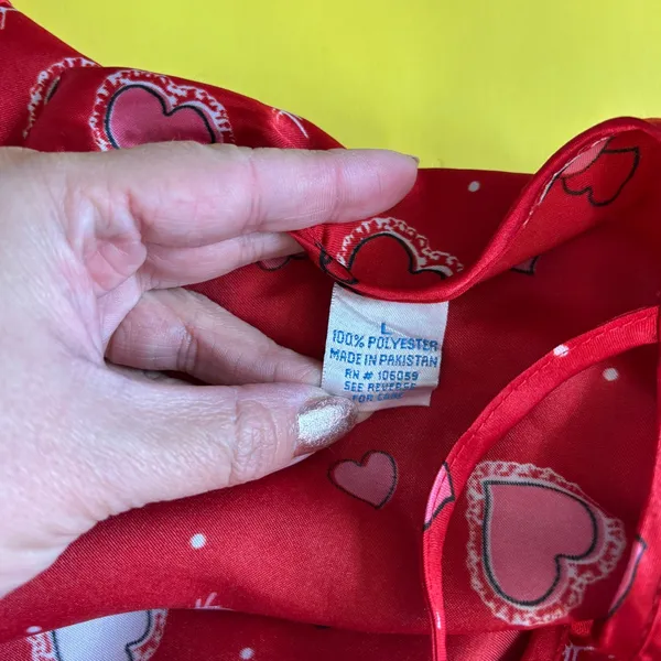 Vintage 90s Y2K Valentine Red Satin Nightgown - Image 6