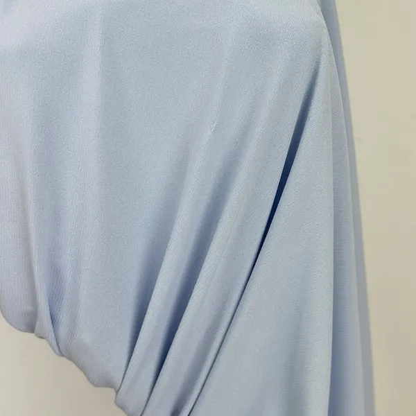 Betsy & Adam Jersey Ruched Sleeveless Asymmetrical Maxi Dress Blue US 2 NWT - Image 10