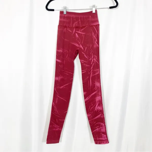 Lululemon Ebb To Street High Rise Tights Leggings: Stone Wash Chianti Red Pink - Image 3