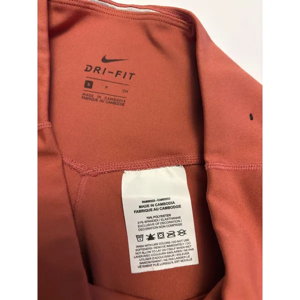 Nike Dri-FIT Leggings Womens Small Terracotta Burnt Orange High Waisted Cropped - Image 5