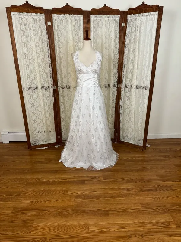 Gorgeous New Josh & Jazz White Halter Corset Prom/Wedding Gown - Image 3