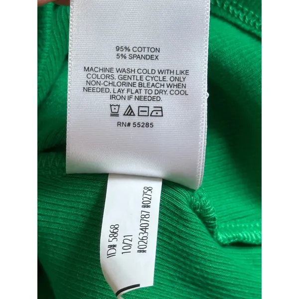 NWT Express ribbed ruffle short sleeve green top stretch size XS $49.95 - Image 8