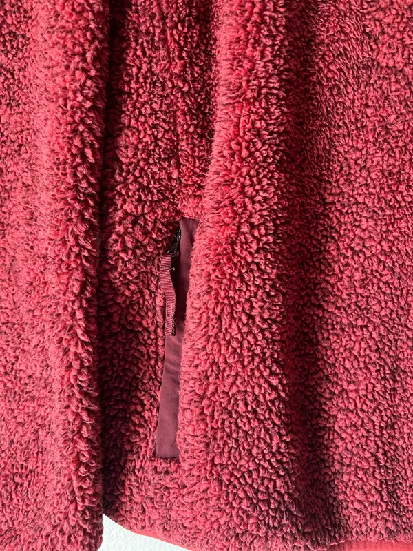 L.L. Bean Red Sherpa Snap-Neck Pullover - Image 3