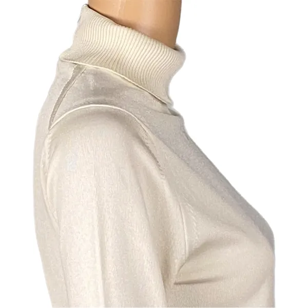 GIVENCHY Sport Vintage 70s Ivory GG Logo Turtleneck Sweater Zipper FLAW Small? - Image 5