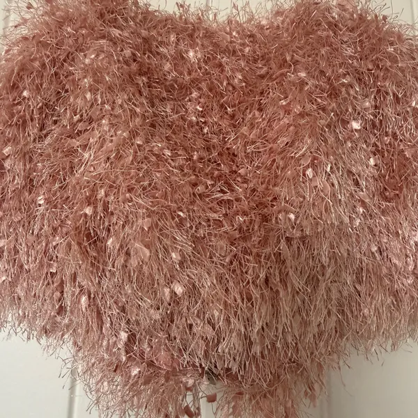 Olive Tree NEW Fluffy Blush Pink Y2K Fairycore Bandeau Top ✨🩰 Soft Shaggy Tube Top – Size S - Image 3