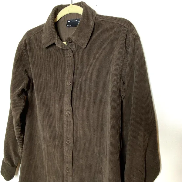 VTG Style Asos Corduroy Cotton Front Button Clueless Layer Shacket 4 (no belt) - Image 9