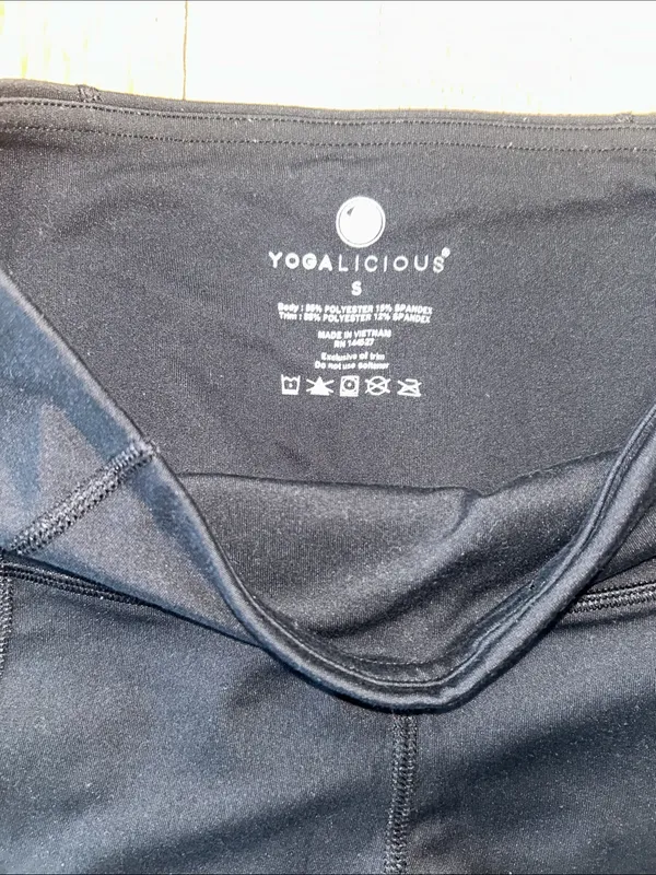 Yogalicious Black High-Waist Mesh Panel Leggings - Image 4