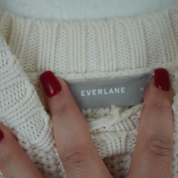 Everlane Womens Chunky Cable Knit‎ Sweater Ivory Pullover M - Image 8