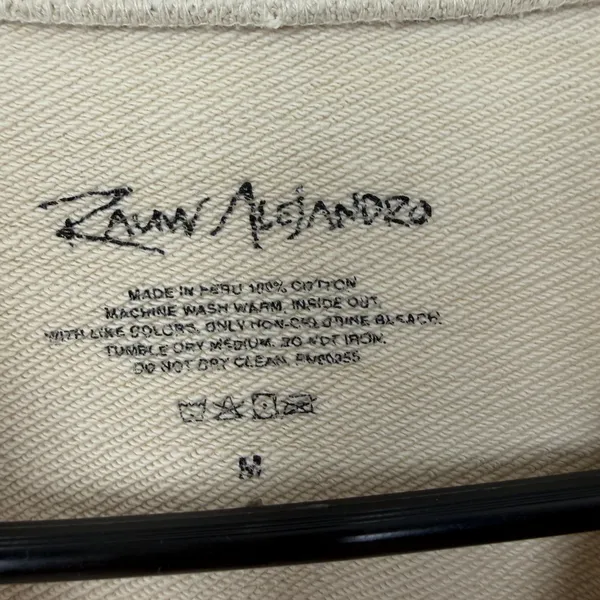 Rauw Alejandro Sweatshirt Womens Medium Tan Cosa Nuestra Graphic Crew Neck *FLAW - Image 7