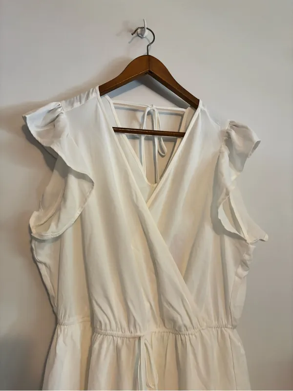 Andree by Unit NWT White Ruffled Flutter Sleeve Dress - Image 2