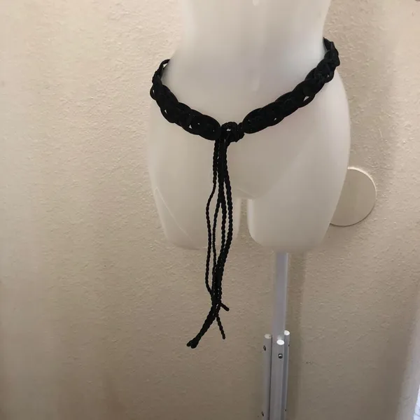 Y2K Black leather suede braided belt boho hippie gothic #subversive #grunge #whimsygoth #festival 2000s #stagecoach Approx 60” total length - Image 2