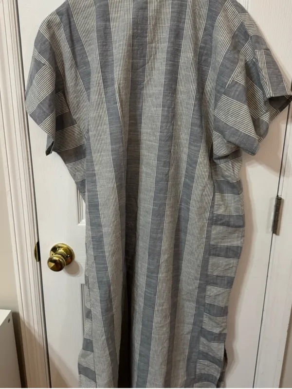 Pehr 100% Organic Cotton Coastal Stripe Caftan Kaftan Waist Mama Denim L/XL - Image 3