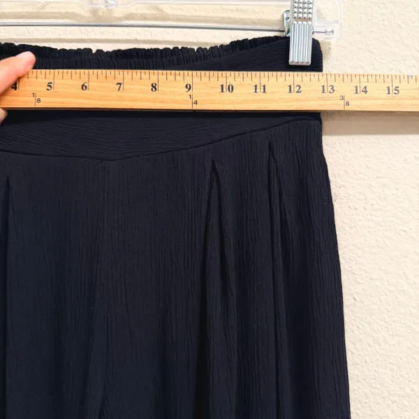 MISA Los Angeles KOVA Cropped Pants‎ XS Black Rayon Wide Leg Grommet Hem* - Image 16