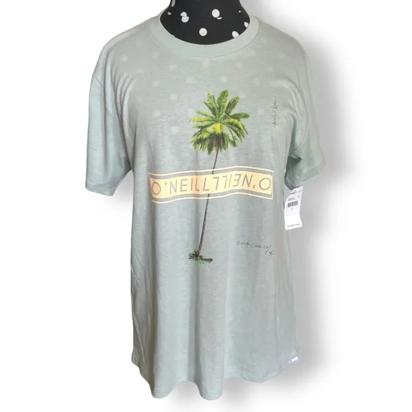 O'Neill Womens Tee Shirt TShirt T Size Small Green Desert Palm‎ Tree NEW - Image 4