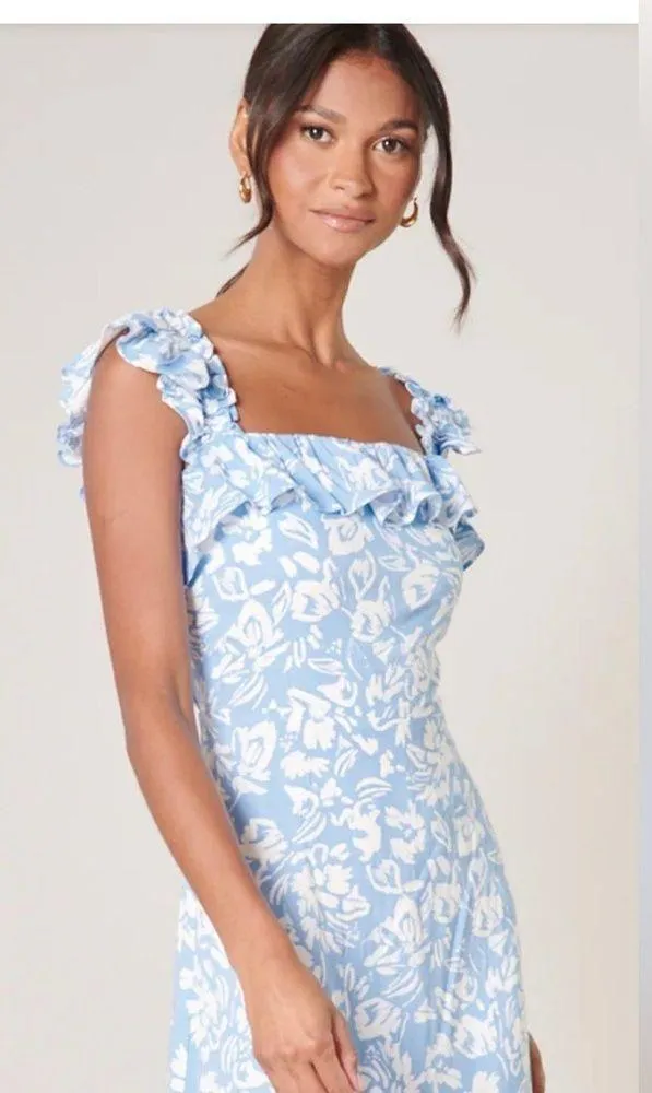 Sugarlips Allegra pattern dress white and blue Medium - Image 2