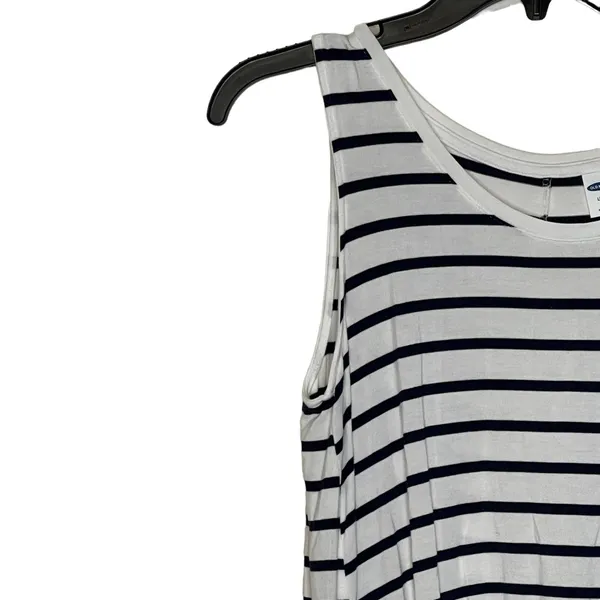Old‎ Navy Luxe Tank Top Size Small White With Navy Stripes Stretch Womens - Image 3