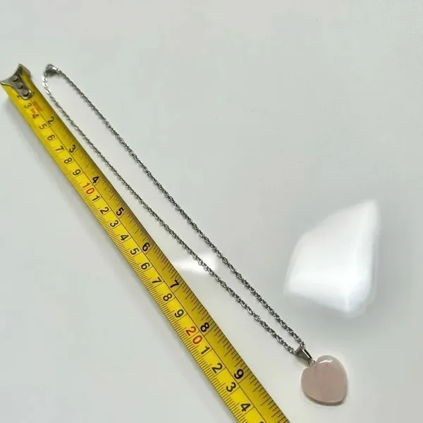 Rose Quartz heart pendant necklace - Image 5