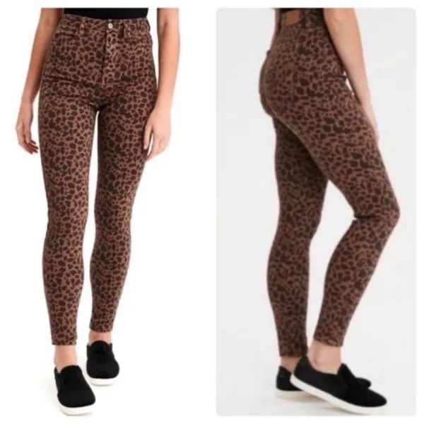 American Eagle next level stretch super hi-rise leopard jegging 4S - Image 3