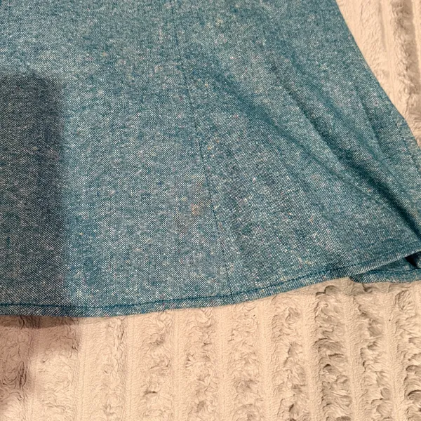 Ann Taylor Loft Teal Blue Wool Silk Blend Tweed Flared A-Line Skirt Size 10 - Image 10