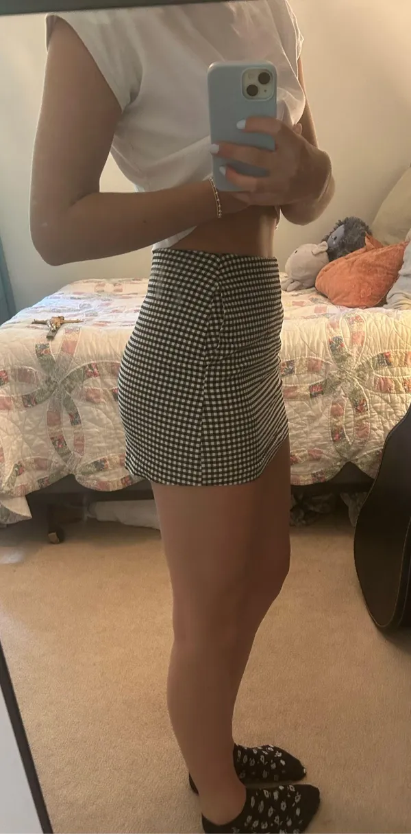 Urban Outfitters Black Gingham Mini Skirt - Image 4