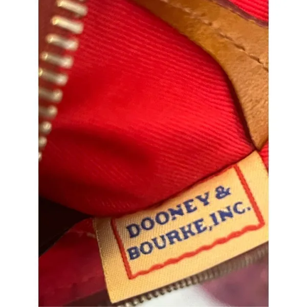 Dooney & Bourke Tan Brown Canvas Bag Leather Trim - Image 8