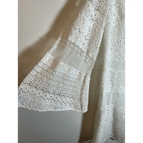 NWT Rebecca Minkoff White Lace 100% Cotton Grin Dress Sz‎ 2 Bridal Open Back - Image 5