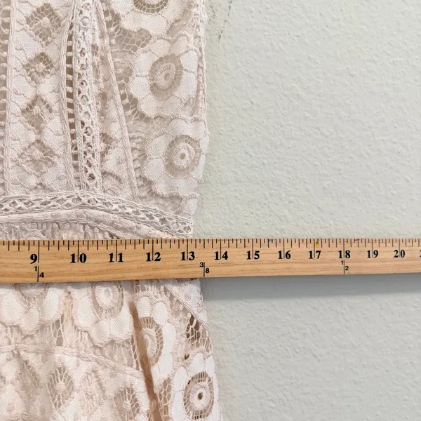 Free‎ People "Just Like Honey" ivory lace Mini dress Size 8 Boho Feminine - Image 17