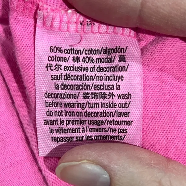 PINK Victoria's Secret Hot Pink Cropped T Shirt XS - Image 4