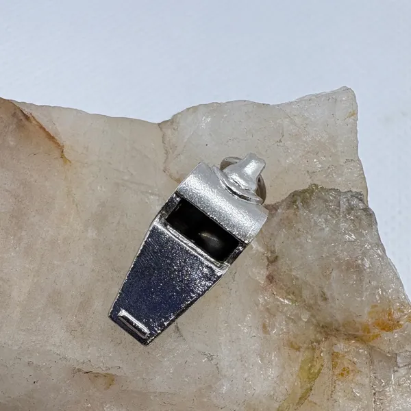 Vintage Silver‎ Tone Whistle Charm Pendant Miniature Sports Coach 3.03g SKU 230 - Image 6
