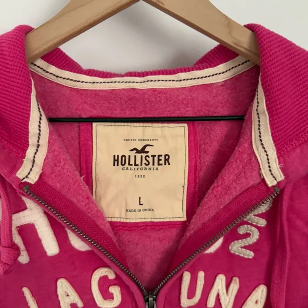 Hollister Large Laguna Beach Hoodie Full Zip Y2K 2000s Preppy‎ School - Image 4