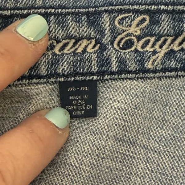 American Eagle Y2K Womens Size M Denim Button Front Cropped Jacket Casual 90s - Image 6