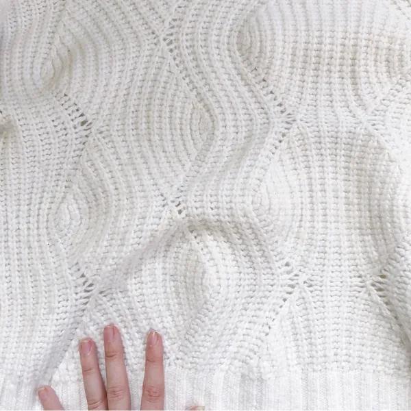 Madewell • Everett Rib-Play Pullover Sweater cream chunky cable knit alpaca - Image 5
