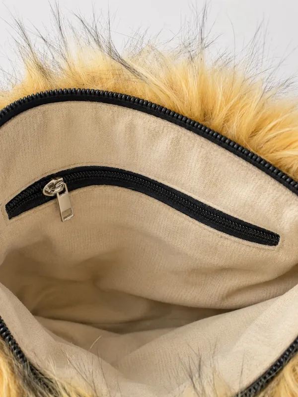 Anthropologie Mini Faux Fur Tote Plush Fuzzy Crossbody Shoulder Statement Bag - Image 6