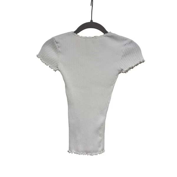 Brandy Melville White Ribbed Lettuce Edge Tee S - Image 7