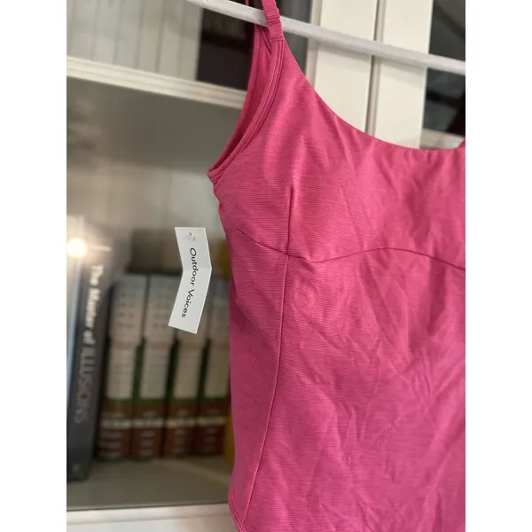 Outdoor Voices Move Free Leotard Bodysuit Cerise‎ Pink Size medium NWT NE… - Image 5