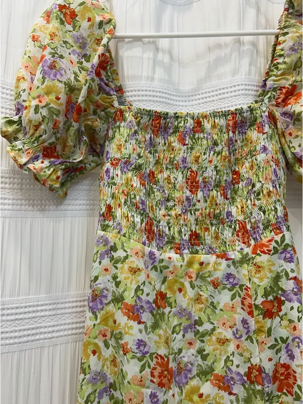 ASTR The Label Floral Puff Sleeve Midi Dress - Image 2