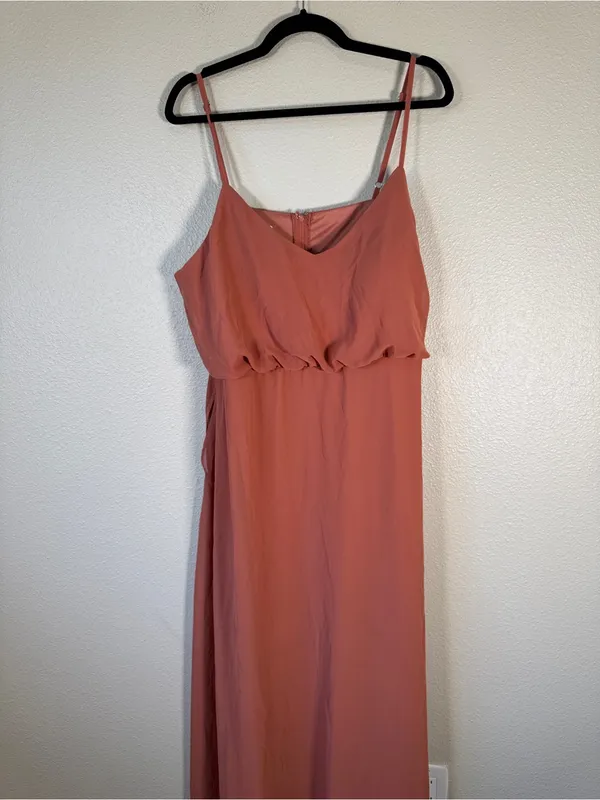 Birdy Grey Terracotta Maxi Bridesmaid Dress Womens 1X Formal Chiffon Classic - Image 11