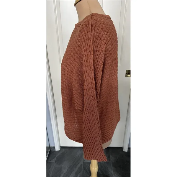 Free People Beach Women's Pullover Sweater Size XS Rust Brown Dolman‎ Ribbed - Image 7