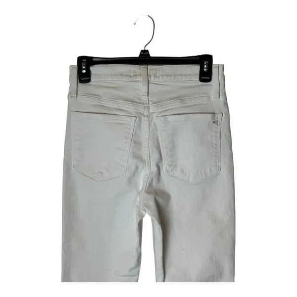 Madewell Jeans Women 27 White Denim Button Fly 10 Inch High Rise‎ Skinny Crop - Image 5