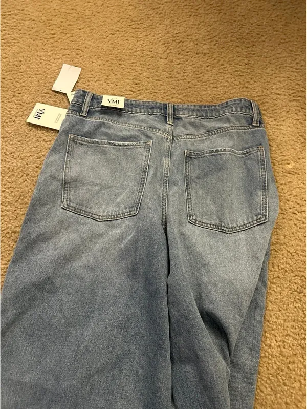 E255 7/28 baggy ymi pants jeans wide Blue Size undefined - Image 6
