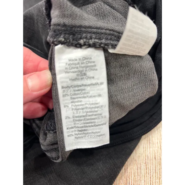 Madewell Maternity Skinny Jeans Black Distressed Raw Hem Over Belly Size 31 - Image 9