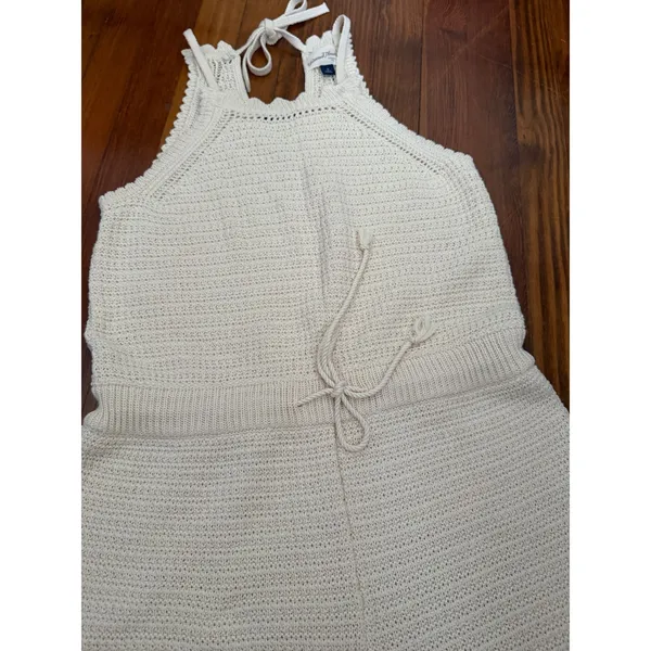 Universal Thread‎ Cream Sweater Knit Halter Romper Drawstring Waist Cream Medium - Image 3