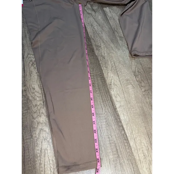 Isabel Maternity Performance Pocket Leggings Full Panel Taupe Brown Large NWT - Image 6