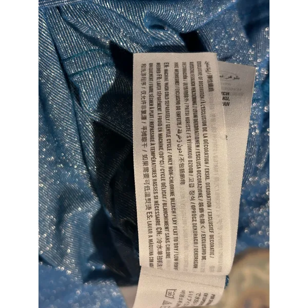 Hollister Crop Top Womens Small Blue New Glitter Square Neck Long Sleeve Corset - Image 6